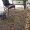 Glitzy Rugs 10 x 13 ft. Hand Tufted Wool Oriental Area Rug, Blue & White