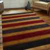 Glitzy Rugs 6 x 9 ft. Hand Knotted Gabbeh Wool Contemporary Rectangle Area Rug, Charcoal & Gold