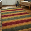 Glitzy Rugs 9 x 12 ft. Hand Knotted Gabbeh Wool Contemporary Rectangle Area Rug, Green & Gold