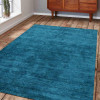 Glitzy Rugs 8 x 10 ft. Hand Knotted Gabbeh Silk Solid Rectangle Area Rug Light Blue