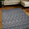 Glitzy Rugs 9 x 12 ft. Hand Knotted Wool Geometric Rectangle Area Rug, Light Blue & Blue