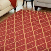 Glitzy Rugs 5 x 8 ft. Hand Knotted Wool Geometric Rectangle Area Rug, Red & Gold