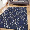 Glitzy Rugs 8 x 10 ft. Geometric Blue Beige Hand Tufted Wool Area Rug