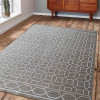 Glitzy Rugs 8 x 10 ft. Hand Knotted Sumak Silk & Wool Geometric Rectangle Area Rug, Beige & White