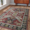 Glitzy Rugs 6 x 9 ft. Hand Knotted Sumak Wool Area Rug Red Charcoal - Oriental
