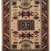 Glitzy Rugs 8 x 10 ft. Hand Knotted Afghan Wool & Silk Kazak Rectangle Area Rug, Cream & Burgundy