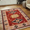 Glitzy Rugs 8 x 10 ft. Hand Knotted Afghan Wool & Silk Area Rug, Red Beige - Kazak