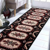 Glitzy Rugs 2 ft. 6 in. x 10 ft. Hand Knotted Afghan Wool & Silk Kazak Runner Rug, Black & Cream