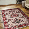 Glitzy Rugs 8 x 10 ft. Hand Knotted Afghan Wool & Silk Rectangle Area Rug, Cream Red - Kazak