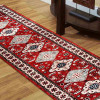 Glitzy Rugs 2 ft. 6 in. x 10 ft. Hand Knotted Afghan Wool & Silk Kazak Runner Rug, Red & Cream