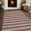 Glitzy Rugs 8 x 10 ft. Hand Woven Flat Weave Kilim Wool Contemporary Rectangle Area Rug, Cream & Pink