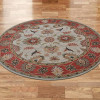 Glitzy Rugs 10 x 10 ft. Hand Tufted Wool Oriental Round Rug, Beige & Red
