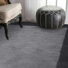 Glitzy Rugs 8 x 10 ft. Solid Hand Tufted Wool Rectangle Area Rug, Charcoal & Black