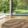 Glitzy Rugs 8 x 8 ft. Hand Tufted Wool Contemporary Round Area Rug, Beige & Brown