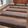 Glitzy Rugs 6 x 9 ft. Hand Knotted Gabbeh Wool Contemporary Rectangle Area Rug, Brown & Beige