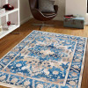 Glitzy Rugs 8 x 10 ft. Machine Woven Crossweave Polyester Oriental Rectangle Area Rug Blue