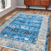 Glitzy Rugs 9 x 12 ft. Machine Woven Crossweave Polyester Oriental Rectangle Area Rug Blue
