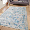 Glitzy Rugs 8 x 10 ft. Machine Woven Crossweave Polyester Oriental Rectangle Area Rug, Ivory & Blue
