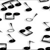 Smart Blonde 1.5 x 3 in. Musical Notes Black & White Novelty Metal Key Chain