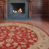 Glitzy Rugs 8 x 8 ft. Hand Tufted Wool Oriental Round Area Rug, Red & Gold