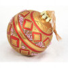 Distinctive Designs 100 mm Hand Painted Glass Ball Ornament, Burgundy & Gold - Pack of 6