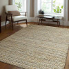 Glitzy Rugs Hand Knotted Sumak Jute 5 x 8 ft. Eco-friendly Rectangle Area Rug Solid - Ivory