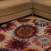 Glitzy Rugs 10 x 10 ft. Hand Tufted Wool Floral Round Area Rug Cream