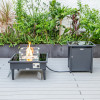 20 x 26.8 x 26.8 in. Walbrooke Patio Square Fire Pit & Tank Holder, Black