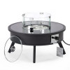 20 x 29 x 29 in. Walbrooke Outdoor Patio Aluminum Round Fire Pit Side Table with Lid & Fire Glass, Black