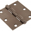 Carded - Removable Pin Residential Door Hinges Square Corners Full Mortise, Pewter - 3.3 in.