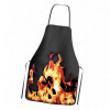 Barbecue Apron Black with Flames Black
