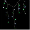 Reinders Pure White and Green LED Icicle Lights on White Wire