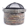 26 in. York Fire Pit with Cover, Stone