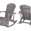 Zero Gravity Adirondack Rocking Chair with Built-in Footrest Dark Gray Set of 2