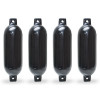 6.5 x 23 in. Twin Eye Ribbed Boat Pontoon Fender Black - 4 Piece