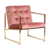 29 x 26 x 26 in. Lexington Tufted Velvet Accent Armchair with Gold Frame Royal Rose
