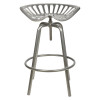 Cast Iron & Steel Industrial Heritage Tractor Chair, Silver