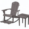 Zero Gravity Adirondack Rocking Chair with Built-in Footrest & End Table Set, Dark Gray, Set of 2