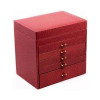 International Red Ostrich Leather Jewelry Chest