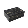 International Lacquered Ebony Wood Jewelry Box with Valet Tray Key Lock