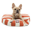 MajesticPet 30 in. Vertical Stripe Round Pet Bed Burnt Orange - Small