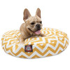 MajesticPet 30 in. Zig Zag Round Pet Bed Yellow - Small
