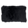 Saro 12 x 20 in. Classic Fax Fur Oblong Throw Pillow Cover, Black