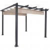 Coolaroo Aurora Pergola Design Gazebo with Retractable Canopy Shades Smoke
