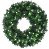 Celebrations 36 in. Dia. Mixed Pine Prelit Green LED Decorated Wreath Pure White - Case of 2