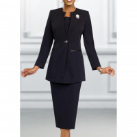 Ben Marc Plus-Size Church Dress Size 22 Black Color Classic Two-Piece Skirt Suit for Ladies – Formal & Professional Attire