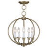 Livex Lighting Convertible:Chain Hang-Ceiling Mount - Antique Brass