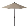 California Umbrella Sun Master Series 9 ft. Aluminium & Fiberglass Crank Collar Tilt Market Umbrella, Taupe Sunbrella