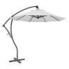 California Umbrella Bayside Series 9 ft. Crank Lift Aluminium Cantilever Umbrella White Olefin