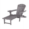 Best Desu Oceanic Collection Adirondack Chaise Lounge Chair Foldable cup and glass holder built in ottoman